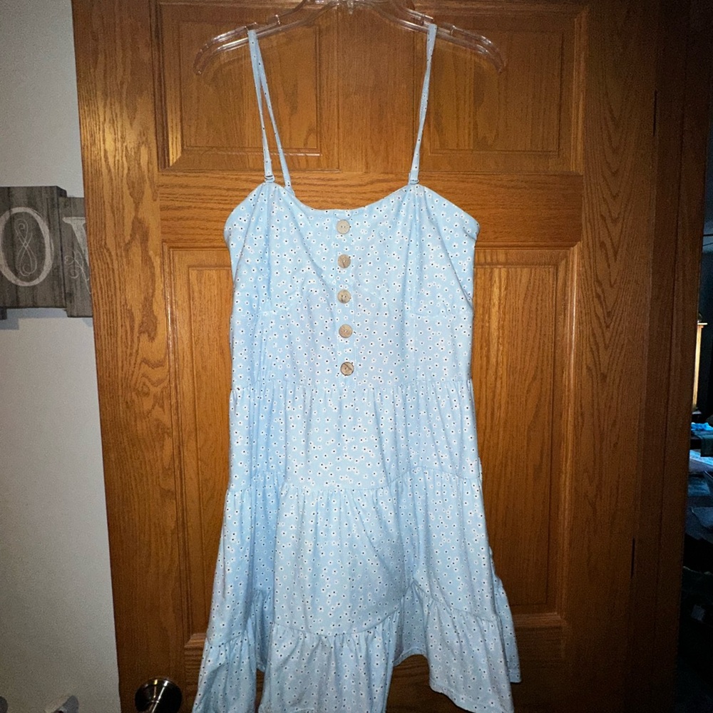 No Boundaries Light Blue Mini Dress